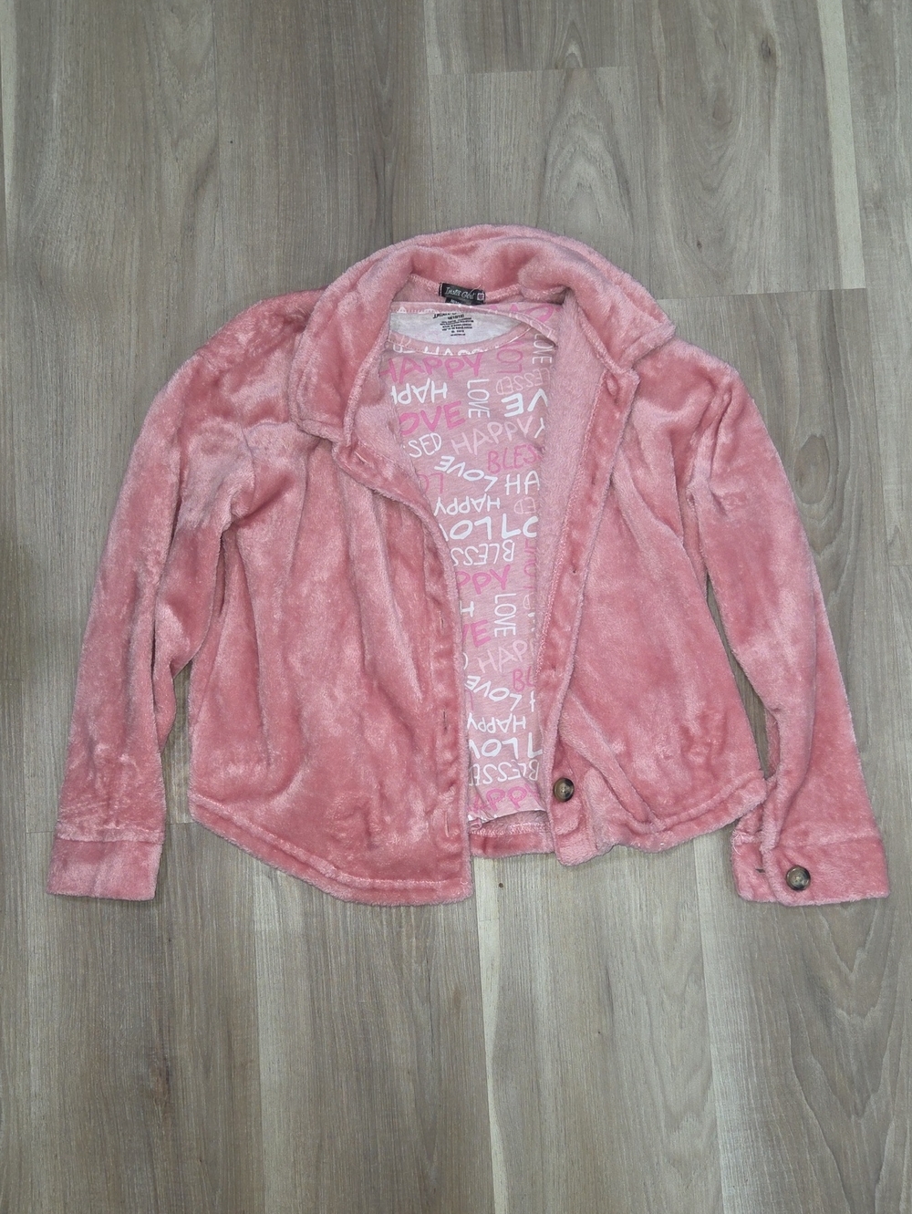 •Insta Girl• Little Girls Pink Plush Jacket Matching Set